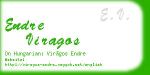 endre viragos business card